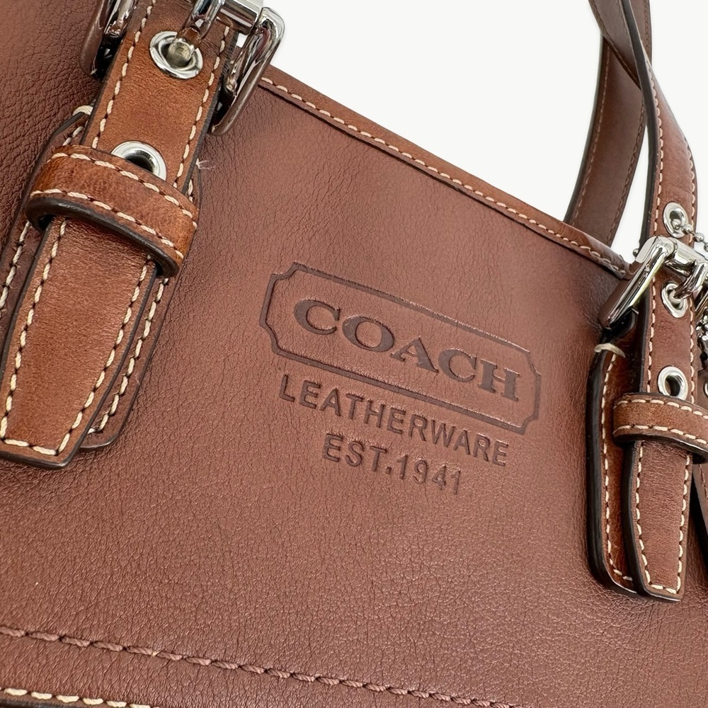 Vintage Coach Gallery Leather North South Tote Putty Brown Y2K Classic F19456 - Picture 8 of 16